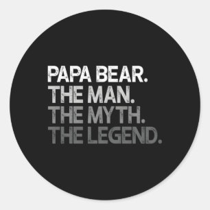 Papa Bear für Vater Vaterschaft der Mythos Legende Runder Aufkleber