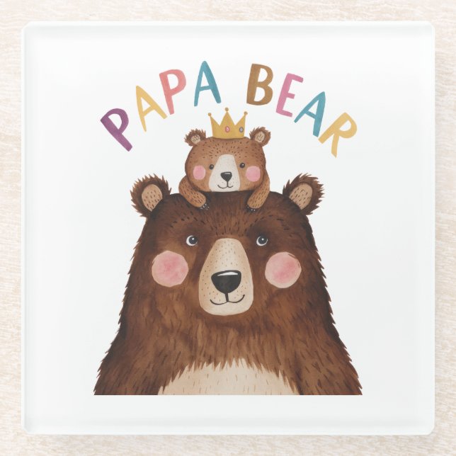 Papa Bear Glasuntersetzer (Vorderseite)