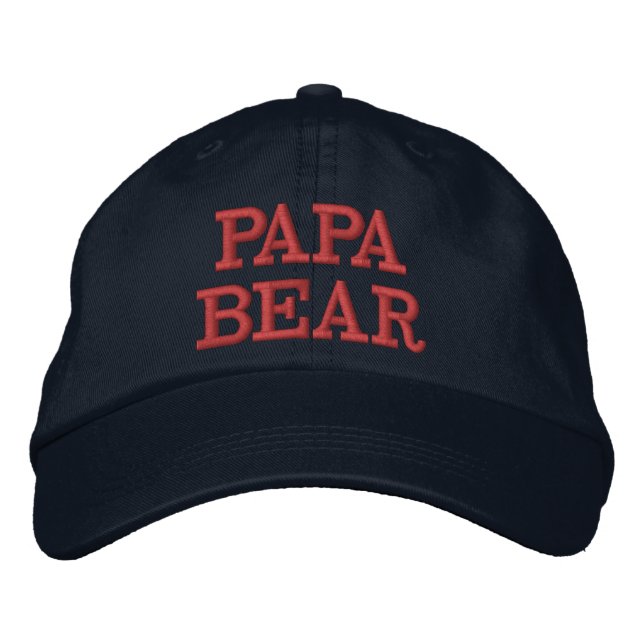 Papa Bear Hat | Vatertagsgeschenk Bestickte Baseballkappe (Vorderseite)