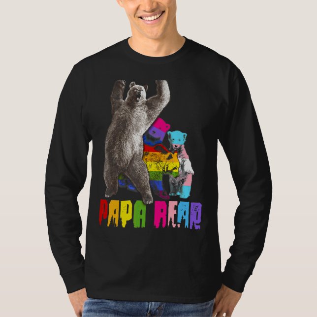 Papa Bear Lgbt Gay Trans Pride Support Lgbtq Parad T-Shirt (Vorderseite)