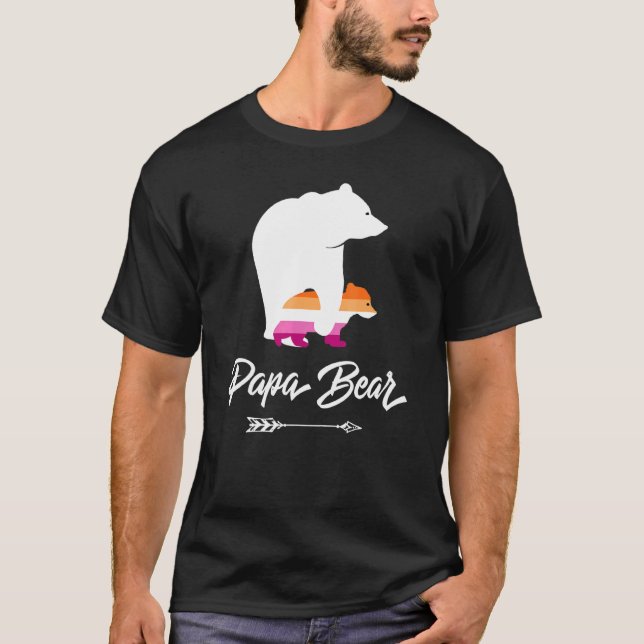 Papa Bear Lgbt Straight Ally Lesbian T-Shirt (Vorderseite)