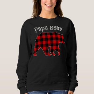 Papa Bear Men Red Kariert Christmas Pajama Family  Sweatshirt