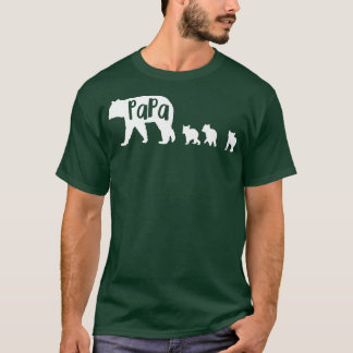 Papa Bear mit 3 Dreigliedrigen Vater Papa Gift T-Shirt