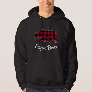 Papa Bear Pajama Red Buffalo Kariert Langschläfche Hoodie