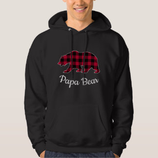 Papa Bear Pajama Red Buffalo Kariert Langschläfche Hoodie