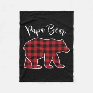Papa Bear Pajama Red Buffalo Xmas Funny Family Chr Fleecedecke
