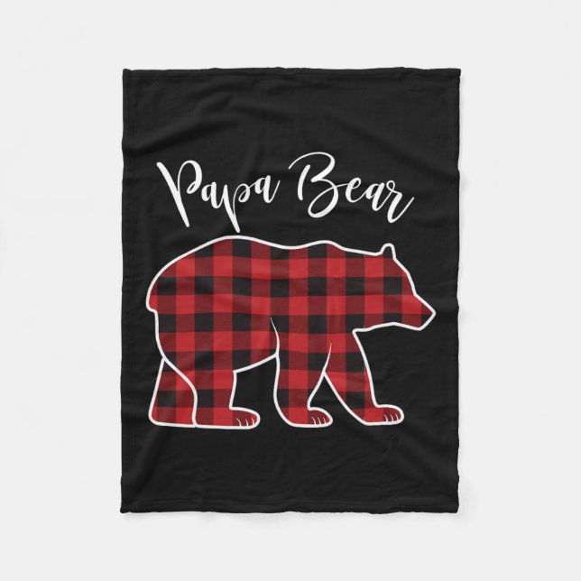 Papa Bear Pajama Red Buffalo Xmas Funny Family Chr Fleecedecke (Vorderseite)