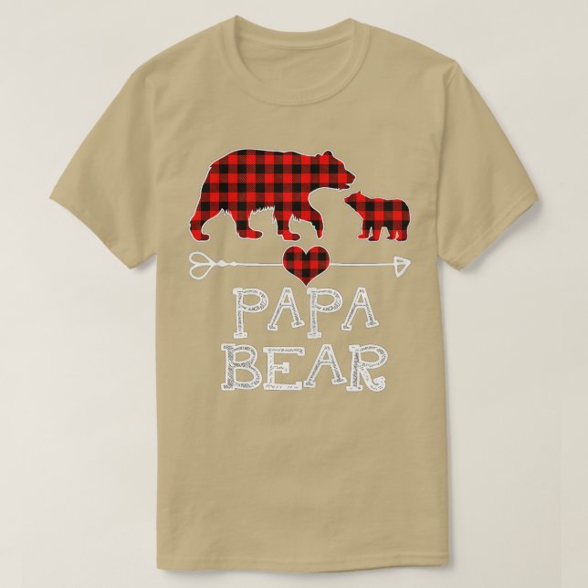 Papa Bear, Red Buffalo Kariert Papa Bear Pajama T-Shirt (Design vorne)