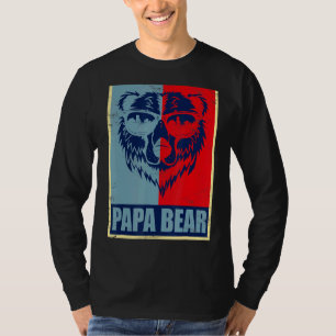 Papa Bear Retro Coole Sonnenbrille Vatertag T-Shirt