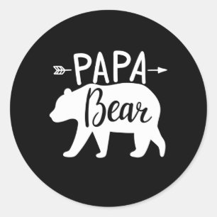 Papa Bear Runder Aufkleber