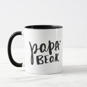 PAPA BEAR schwarz Kleinbuchstabe Anführungszeichen Tasse