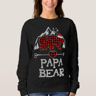 Papa Bear Shirt, Red Buffalo Kariert Papa Bear Paj Sweatshirt