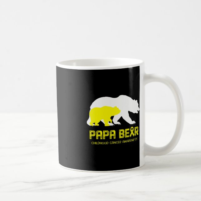 Papa Bear Support Kinderkrebsbewusstsein Kaffeetasse (Rechts)