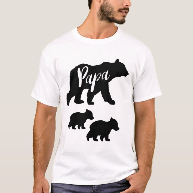 Papa Bear T Shirt mit zwei Hubs (Vorderseite)
