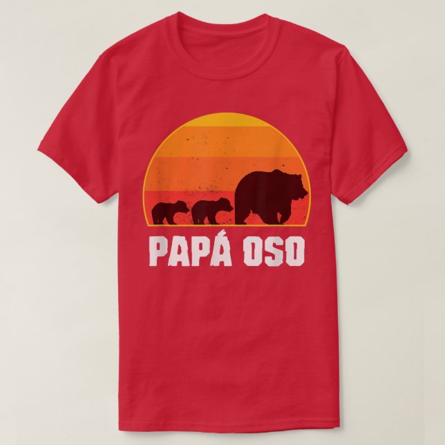 Papa Bear - Vater Twins - Papa Oso Retro T-Shirt (Design vorne)