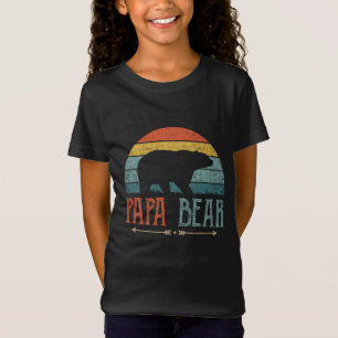 Papa Bear Vintag Daddy Vatertag Retro Vater T-Shirt