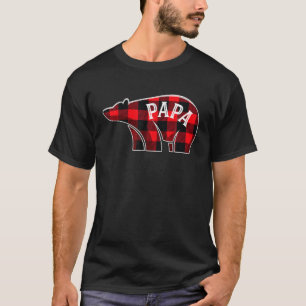 Papa Bear Weihnachten Karierte Familie Matching Pa T-Shirt