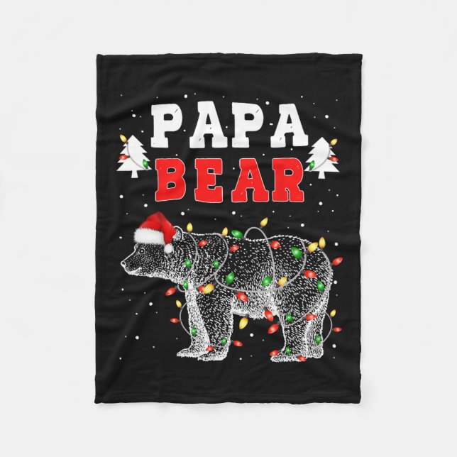 Papa Bear Weihnachten Weihnachtsfamilie Matching P Fleecedecke (Vorderseite)