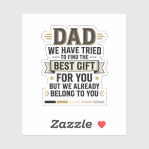 Papa Bestes Geschenk gehört dir Vintage Vector Shi Aufkleber