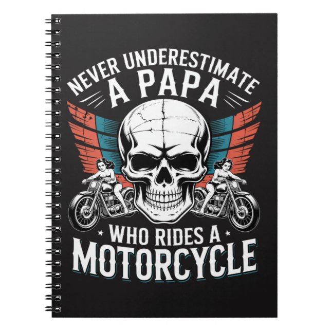 Papa Biker, der ein Motorrad fährt Notizblock (Vorderseite)