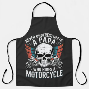 Papa Biker, der ein Motorrad fährt Schürze