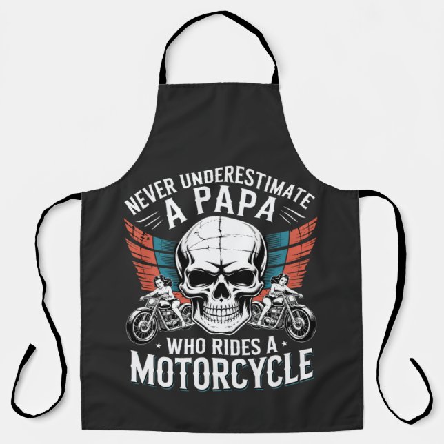 Papa Biker, der ein Motorrad fährt Schürze (Vorderseite)