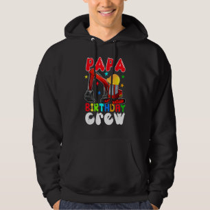 Papa Birthday Crew Construction Excavator Family Hoodie
