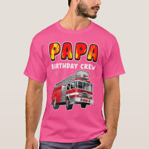 Papa Birthday Crew Party Feuerwehrwagen Junge Kind T-Shirt