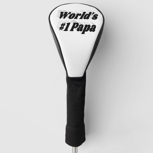 Papa Black Text Golf Kopfbedeckung Golf Headcover (Vorderseite)