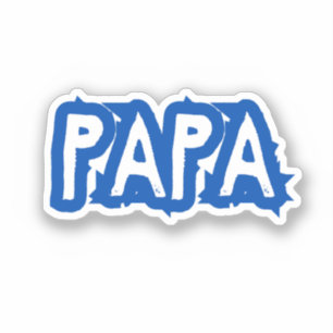 Papa Blauer Vater-Blasen-Buchstabe Aufkleber