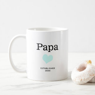 Papa, blaues Herz, Single Foto Custom Kaffeetasse