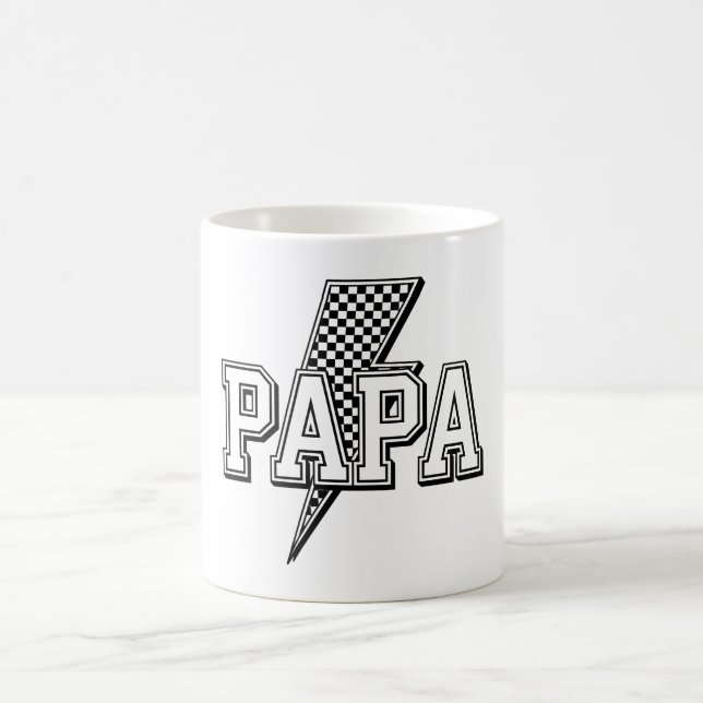 Papa Bold Checkered Lightning Keepake Tasse (Mittel)