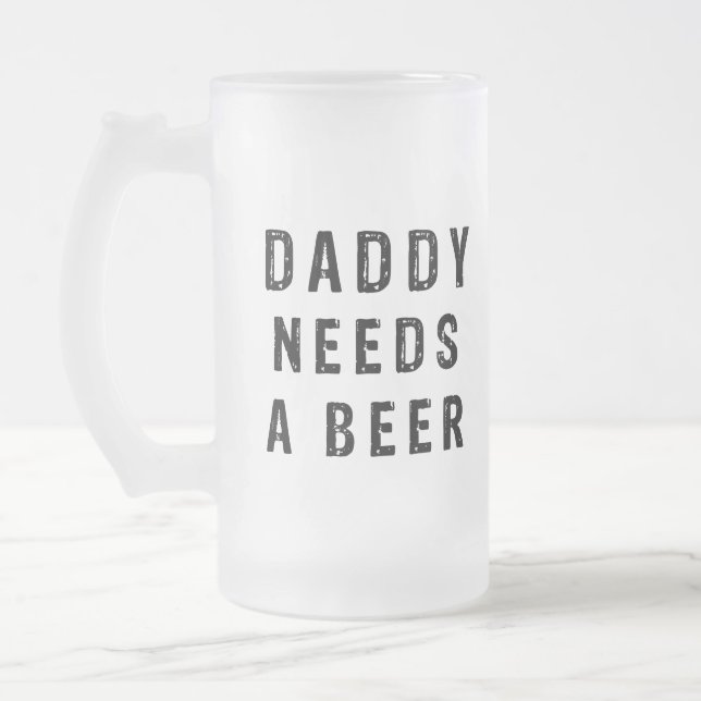 Papa braucht ein Bier Mattglas Bierglas (Links)