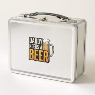Papa braucht ein Bier Vintage Gravur Shirt Design_ Metall Brotdose