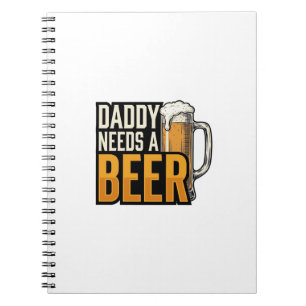 Papa braucht ein Bier Vintage Gravur Shirt Design_ Notizblock