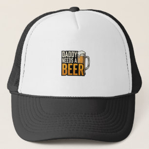 Papa braucht ein Bier Vintage Gravur Shirt Design_ Truckerkappe
