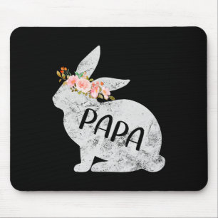 Papa Bunny Matching Family Floral Bunny Rabbit Eas Mousepad