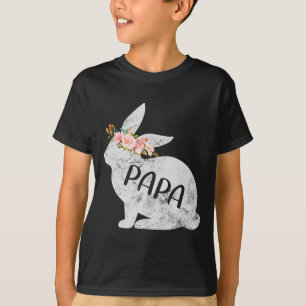 Papa Bunny Matching Family Floral Bunny Rabbit Eas T-Shirt