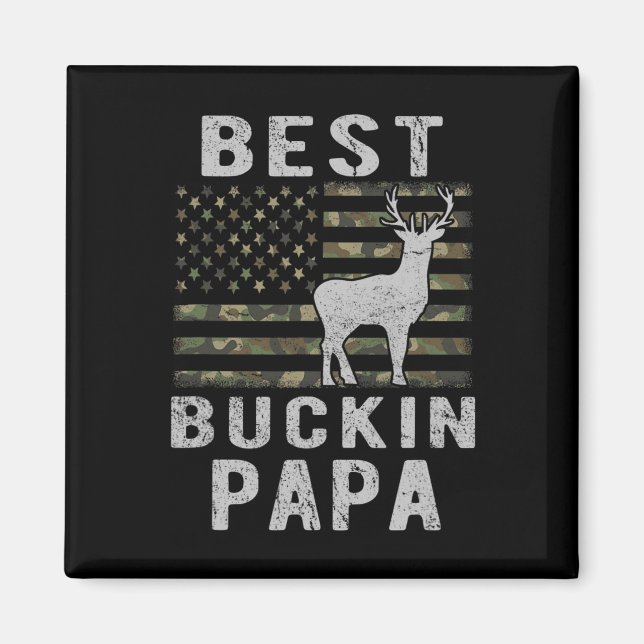 Papa Camouflage American Flag Deer Hu Magnet (Vorne)