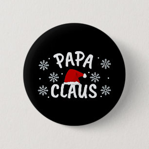 Papa Claus Christmas Button