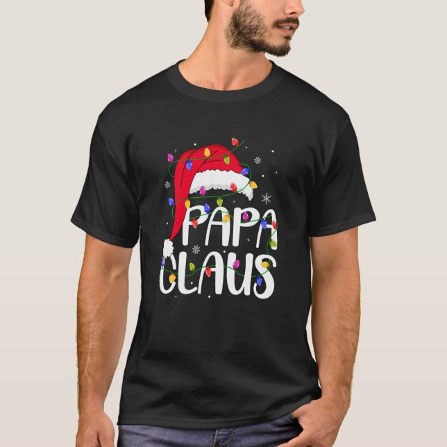 Papa Claus Christmas Family Matching Dad Daddy Xma T-Shirt (Vorderseite)