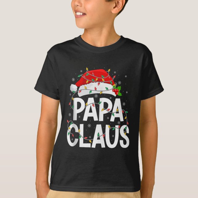 Papa Claus Christmas Lights Matching Family Santa  T-Shirt (Vorderseite)