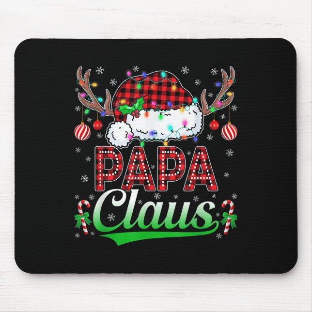 Papa Claus Christmas Lights Matching Family Xmas P Mousepad (Vorne)