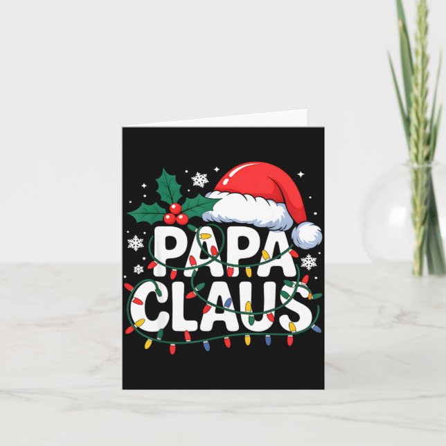 Papa Claus Christmas Lights Santa Family Matching  Karte (Vorderseite)