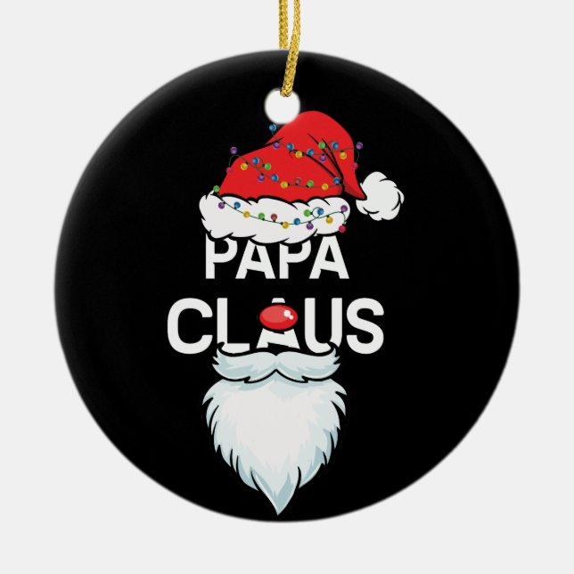 Papa Claus Clown Weihnachts Weihnachtsmann's Hat Keramik Ornament (Vorne)
