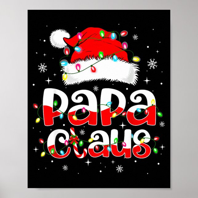 Papa Claus Funny Christmas Lights Pajama Family Ma Poster (Vorne)