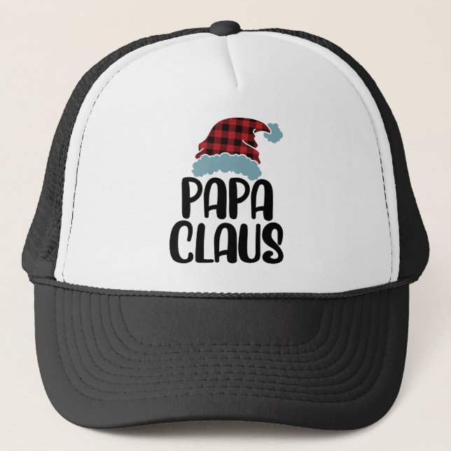 Papa Claus - Funny Matching Christmas Pajamas Truckerkappe (Vorderseite)