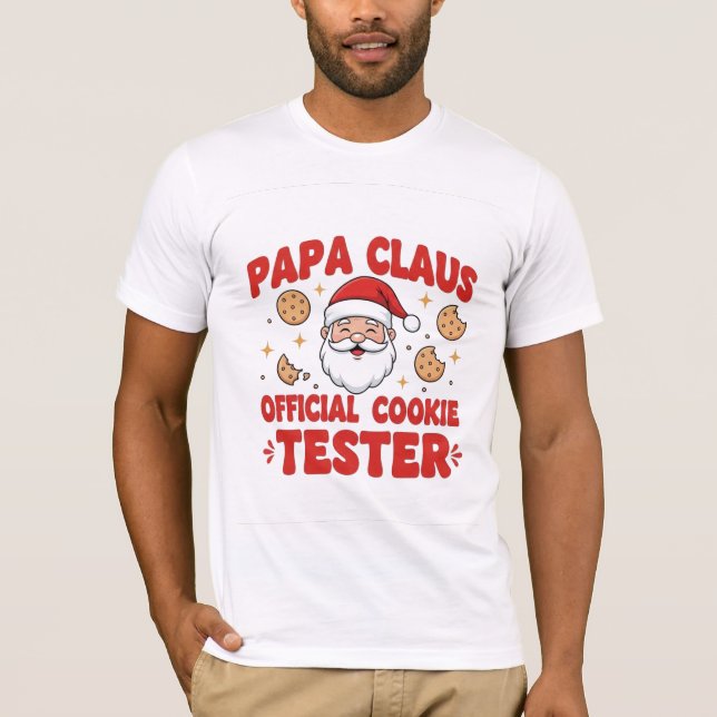 Papa Claus – Official Cookie Tester | Funny Christ T-Shirt (Vorderseite)