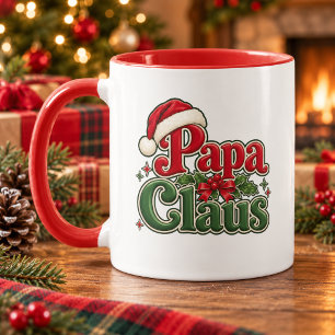Papa Claus Retro-Weihnachtskaffeetasse für Papa Tasse
