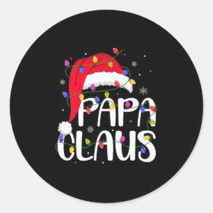 Papa Claus Weihnachten Familie Matching Dad Daddy Runder Aufkleber